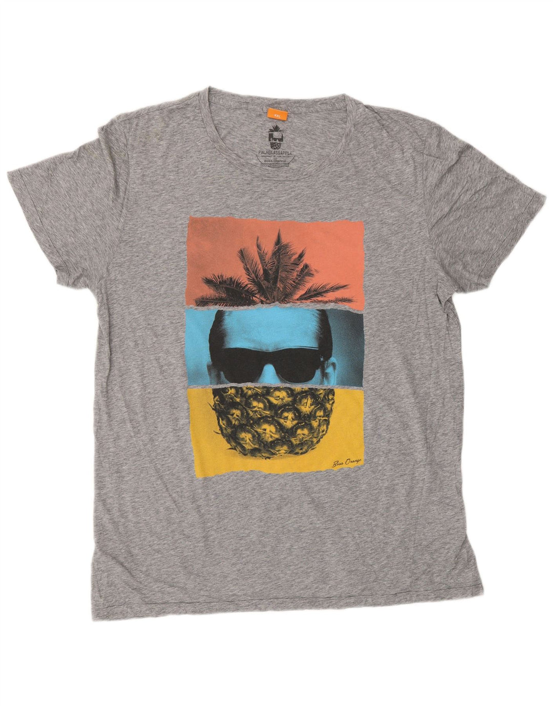 HUGO BOSS Muška majica kratkih rukava s grafičkim motivima 2XL siva s pjegama