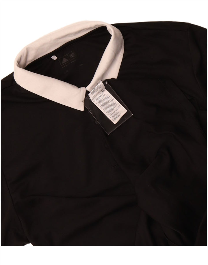 ADIDAS Mens Polo Shirt Large Black Colourblock Polyester