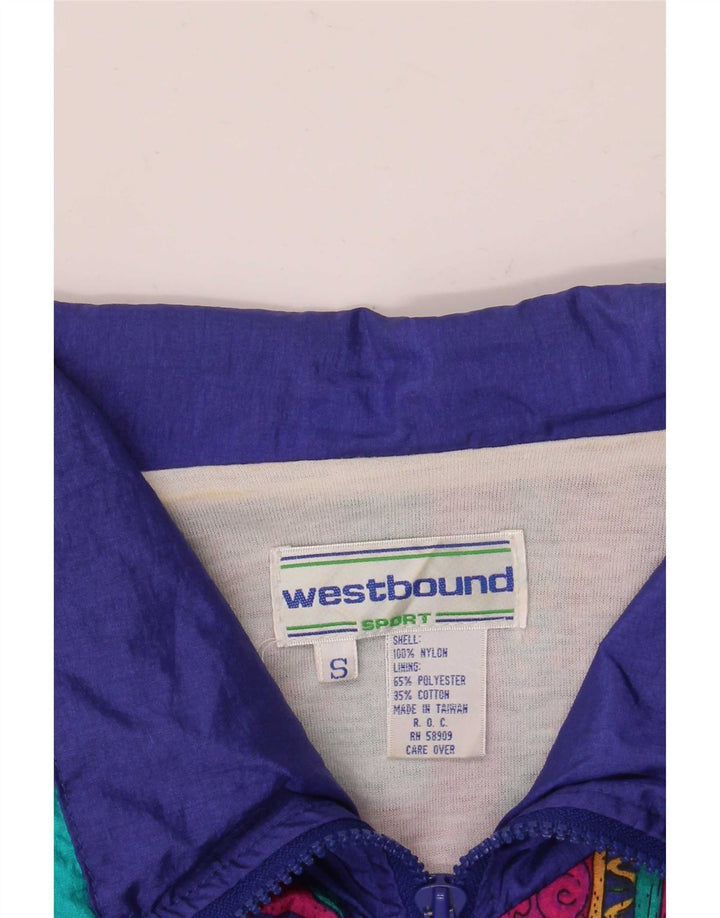 Westbound ženska velika kišna jakna UK 10 Mala tamnoplava najlonska paisley boja