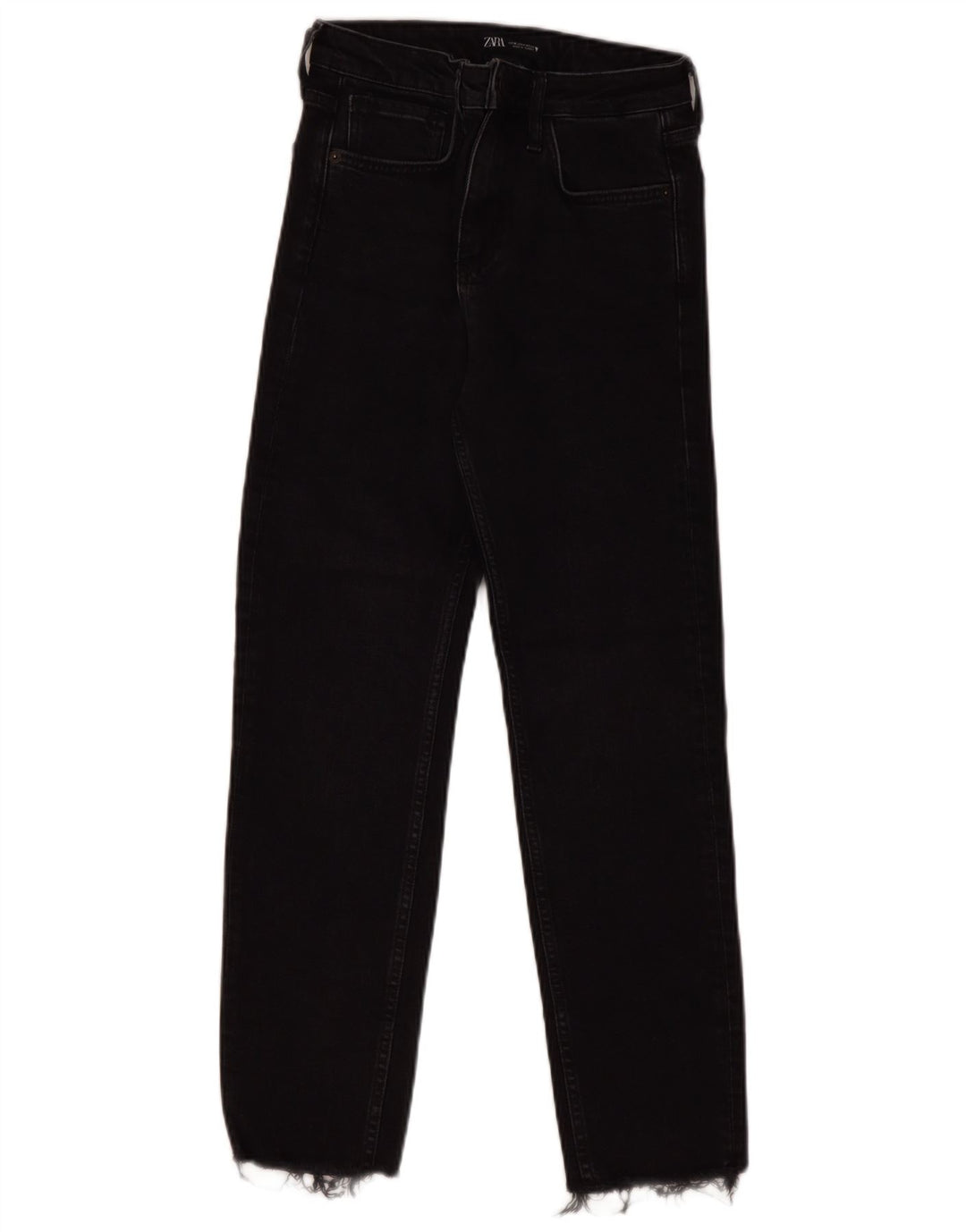 ZARA ženske ravne traperice visokog struka EU 36 XS W26 L27 crne