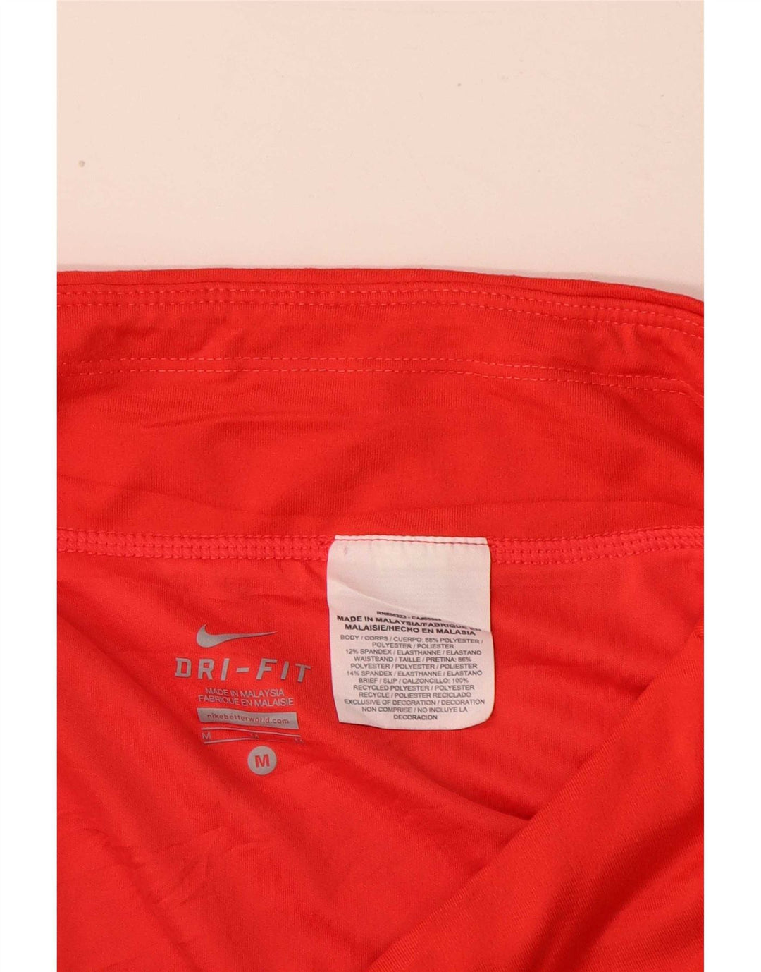 Nike ženske Dri Fit sportske kratke hlače UK 14 srednje crvene kamuflažne poliesterske boje
