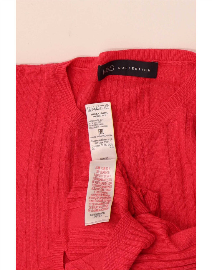 Marks & Spencer ženski pulover s okruglim izrezom UK 14 srednje ružičasta