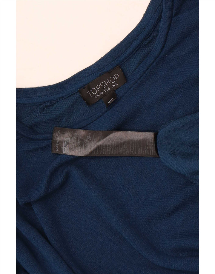 Topshop velika ženska majica dugih rukava UK 12 Srednje plava viskoza