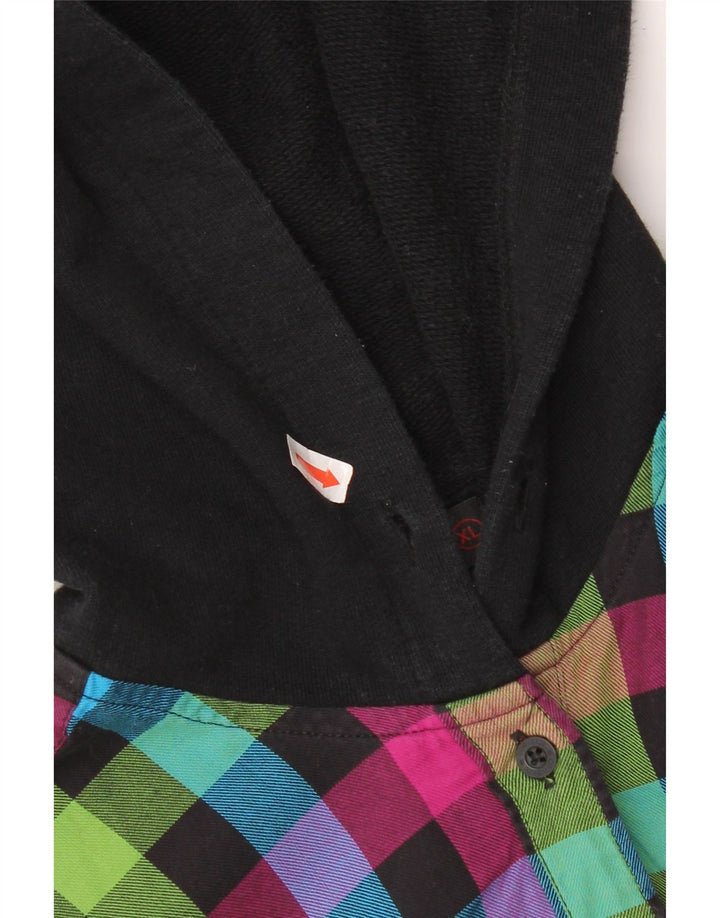 Converse ženska flanelska košulja s kapuljačom UK 18 XL šareni karirani pamuk