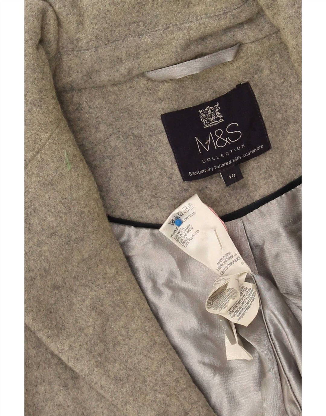 Marks & Spencer ženski preveliki kaput UK 10 Mala siva vuna