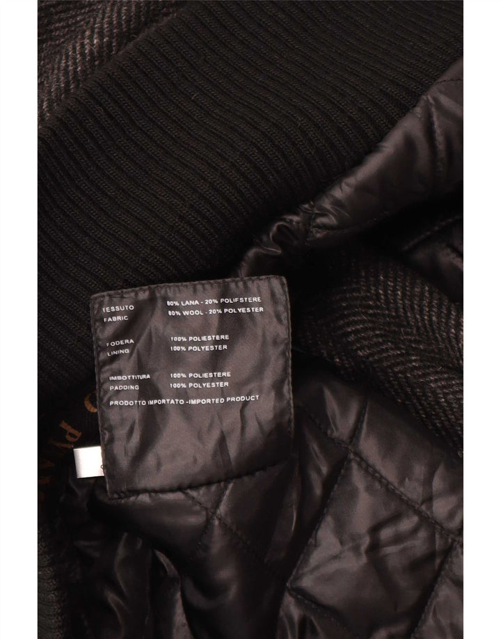 Pyramid muška bomber jakna UK 40 Large Grey Riblja kost vuna