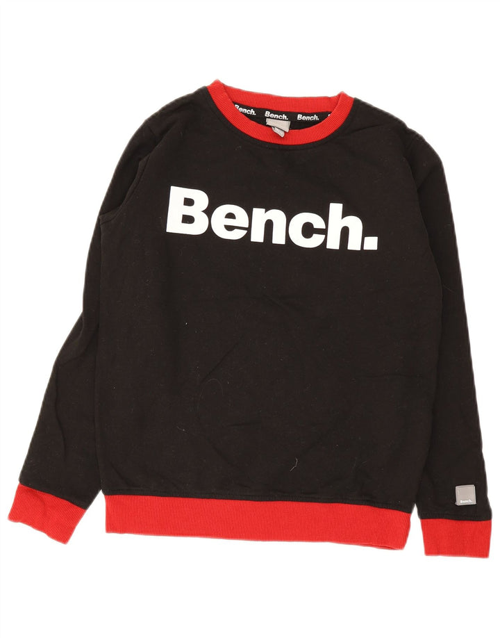 Bench Boys Graphic Sweatshirt Džemper 11-12 godina crni pamuk