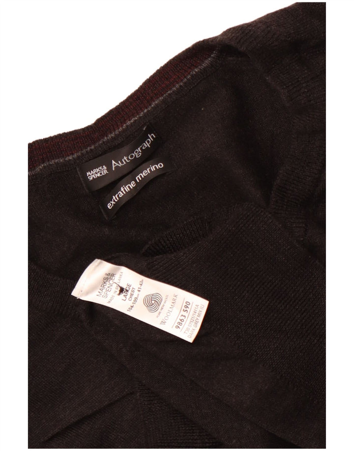 Marks & Spencer Ženski džemper s V-izrezom UK 16 Veliki sivi