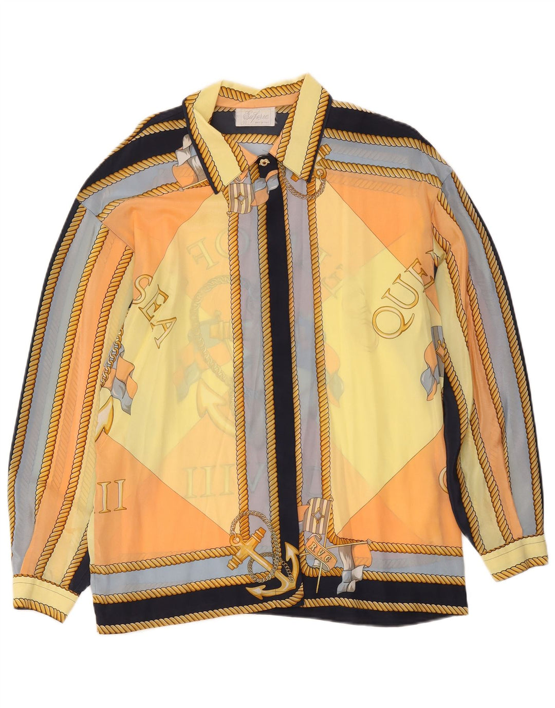 Vintage ženska prozirna košulja IT 50 XL višebojna nautička