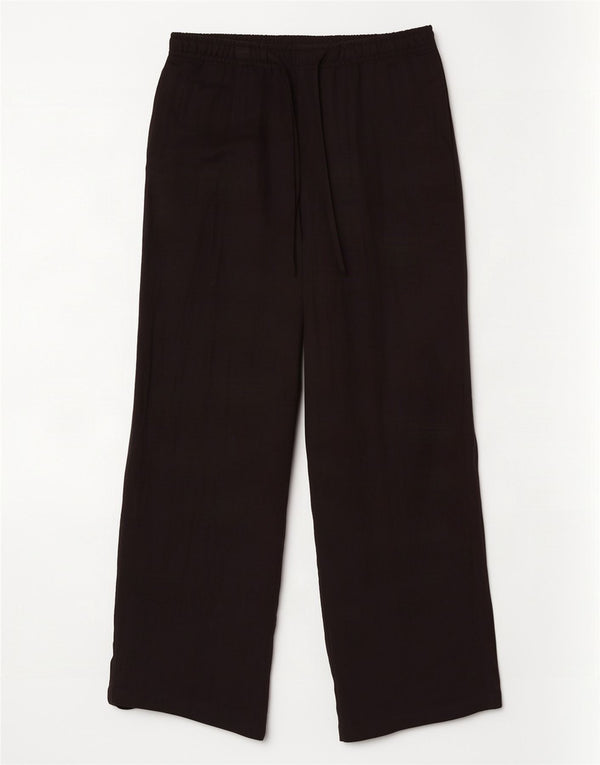 Zara ženske chino hlače visokog struka širokih nogavica XL W32 L31 crni liocel