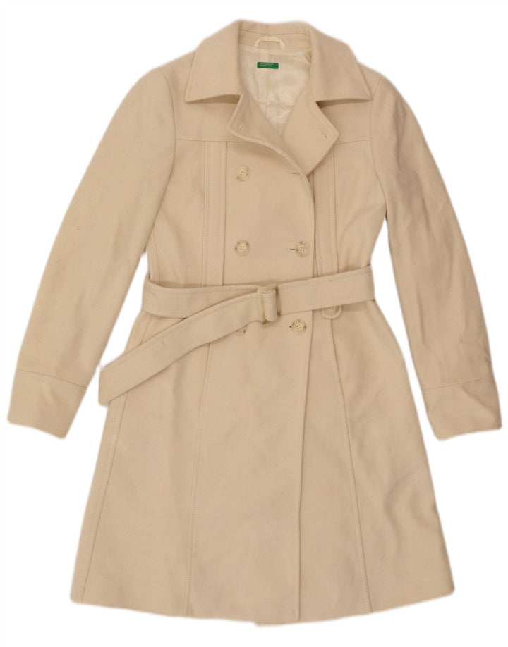 Benetton ženski kaput s dvorednim kopčanjem IT 40 Small Beige Wool