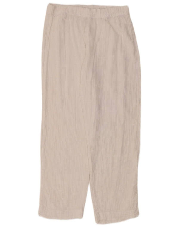 Marks & Spencer Womens Loose Fit Casual Trousers UK 10 Small W32 L30 White