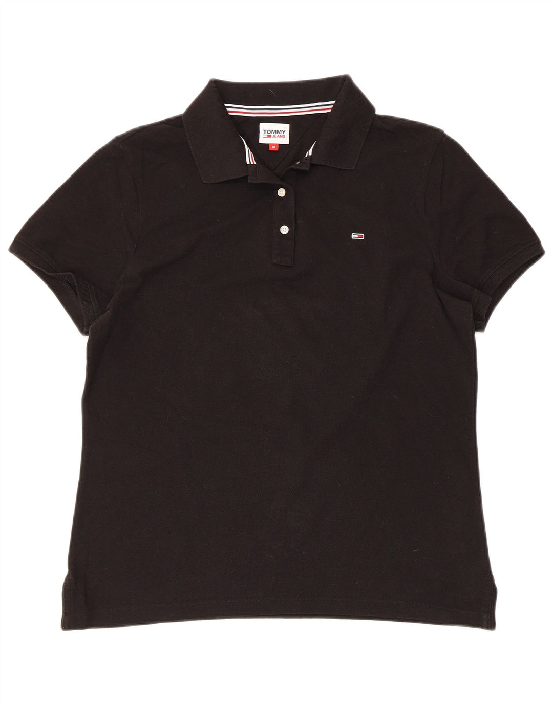 TOMMY HILFIGER Ženska polo majica UK 14 Srednji crni pamuk