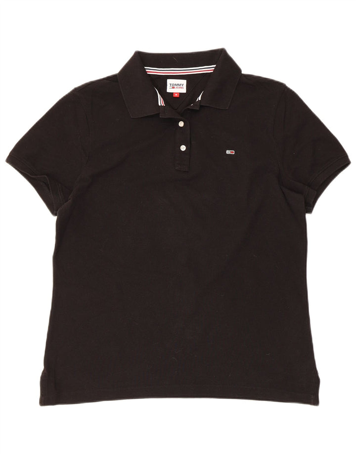 TOMMY HILFIGER Ženska polo majica UK 14 Srednji crni pamuk