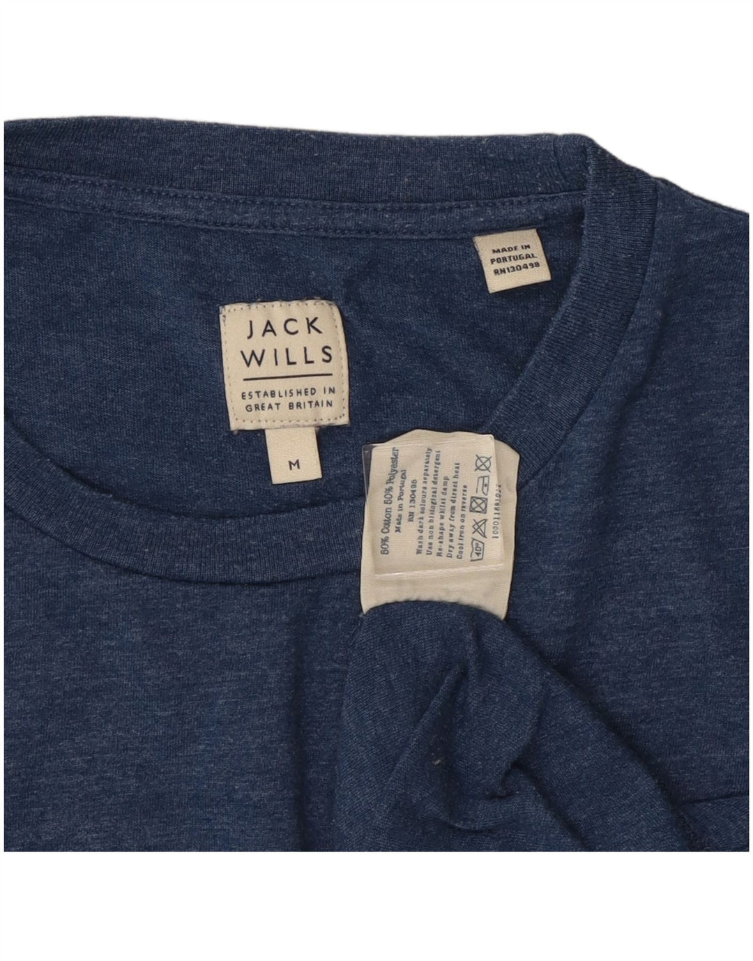 JACK WILLS Muška majica kratkih rukava s grafičkim motivima, srednje plavi flekasti pamuk