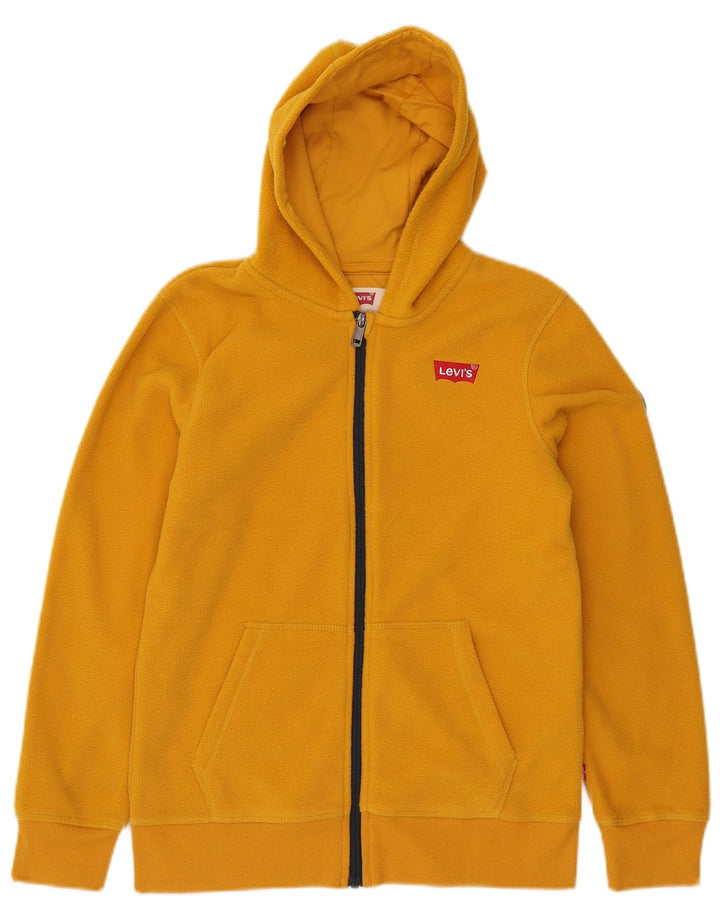 LEVI'S Girls Hooded Fleece Jacket 15-16 Years Yellow Polyester