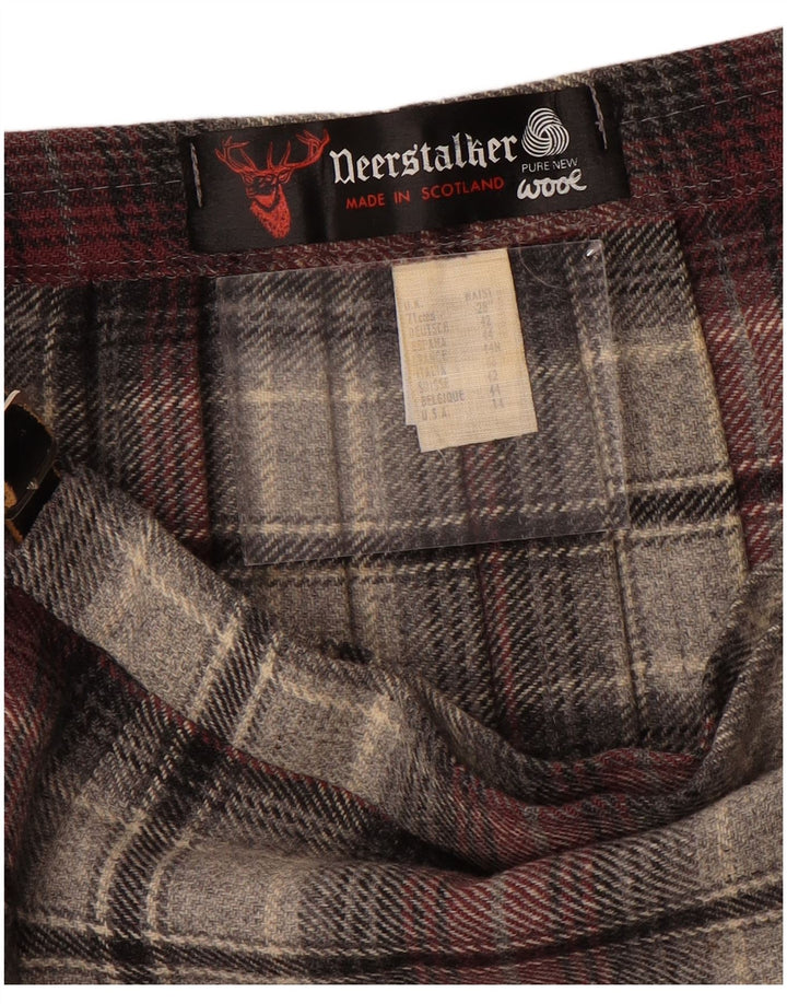 Deerstalker ženska plisirana suknja na preklop W28 srednje crvene karirane vune