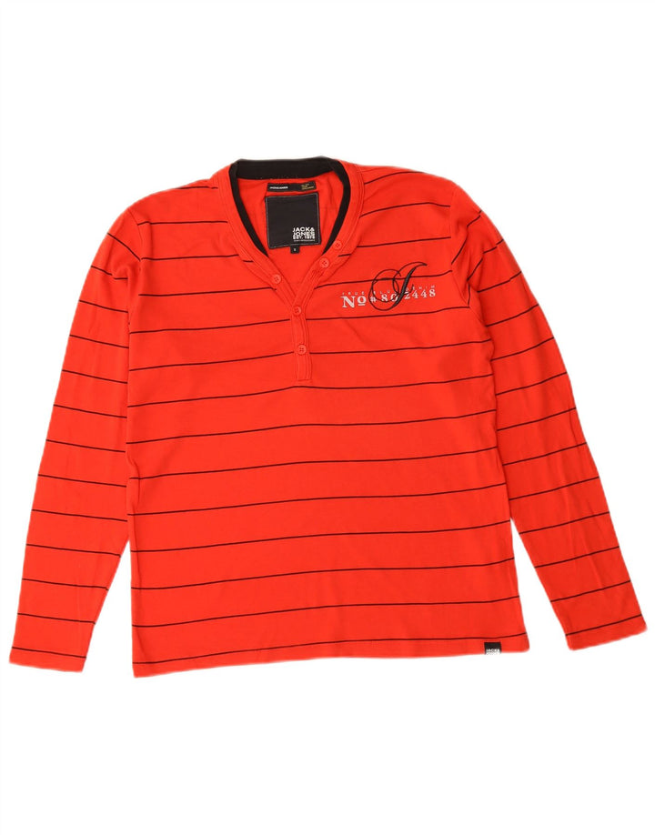 Jack & Jones muška majica dugih rukava, mali pamuk na crvene pruge