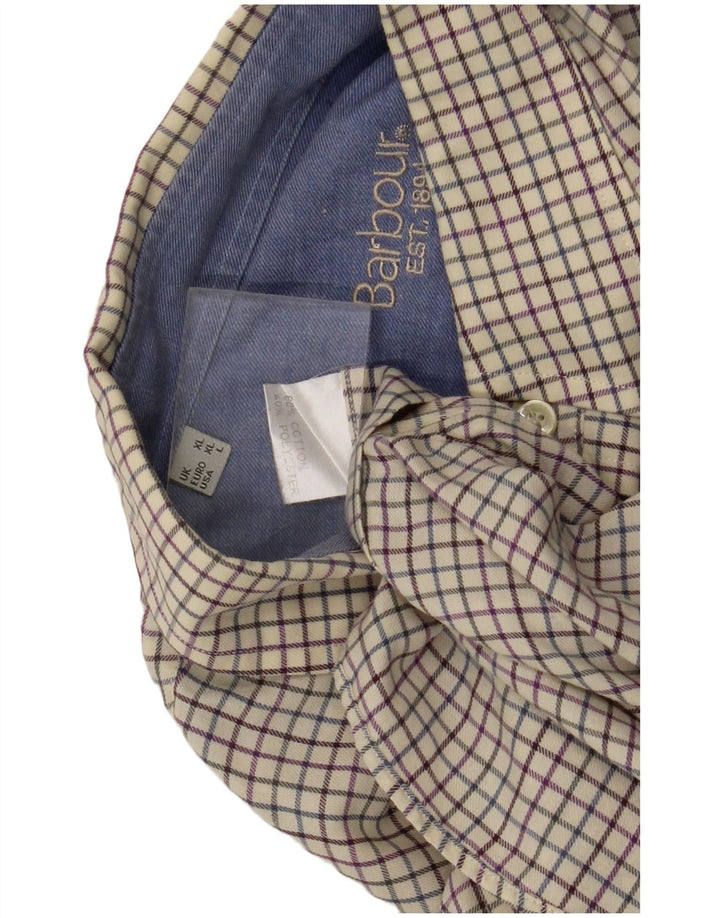 Barbour muška košulja XL sivo bijela karirana pamuk