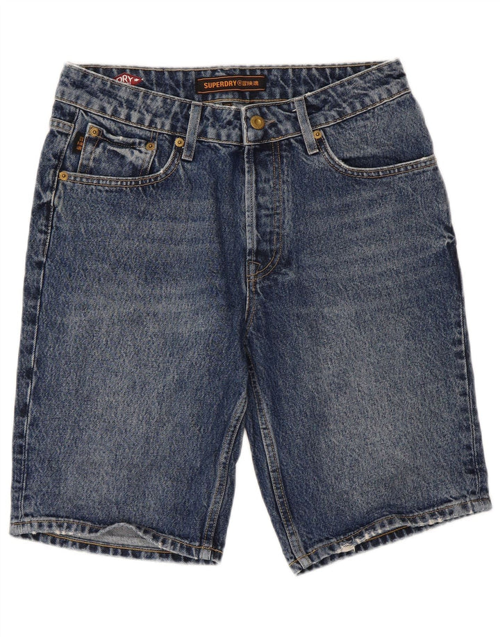 SUPERDRY Ženske traper kratke hlače W28 Srednje plavi pamuk