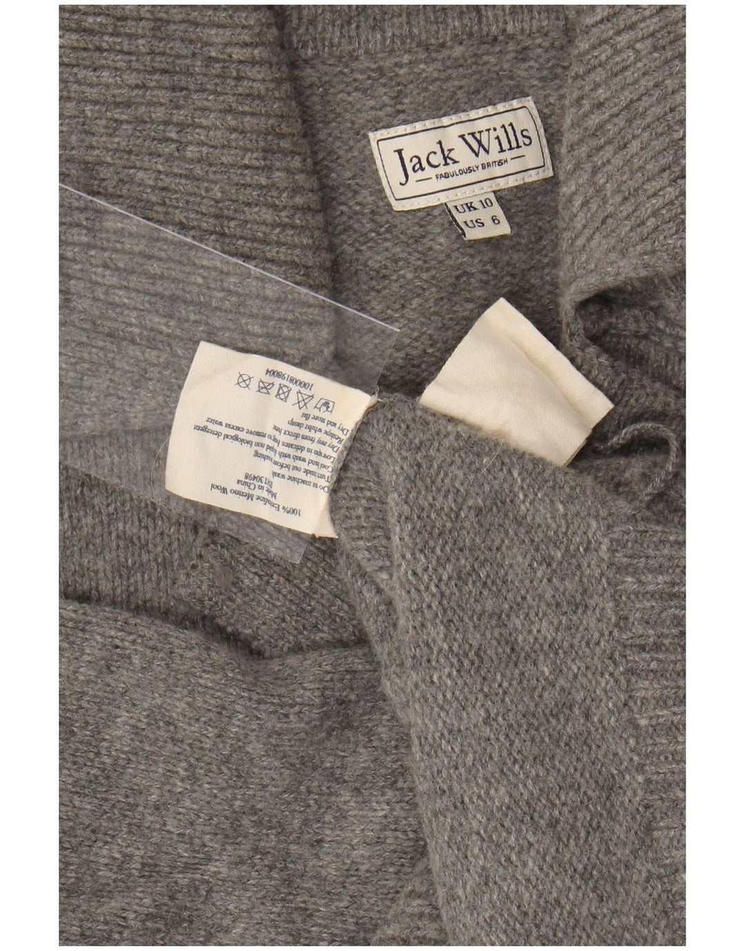 JACK WILLS Ženski preveliki džemper s kardiganom UK 10 Small Gray