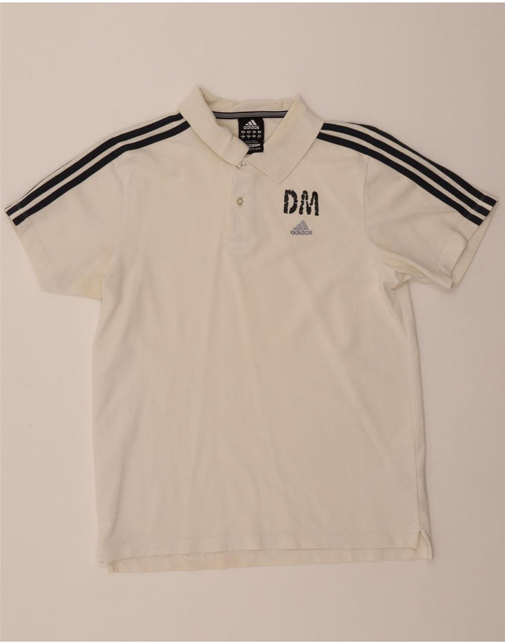 ADIDAS Mens Clima 365 Polo Shirt Medium White Cotton Vintage Adidas and Second-Hand Adidas from Messina Hembry 