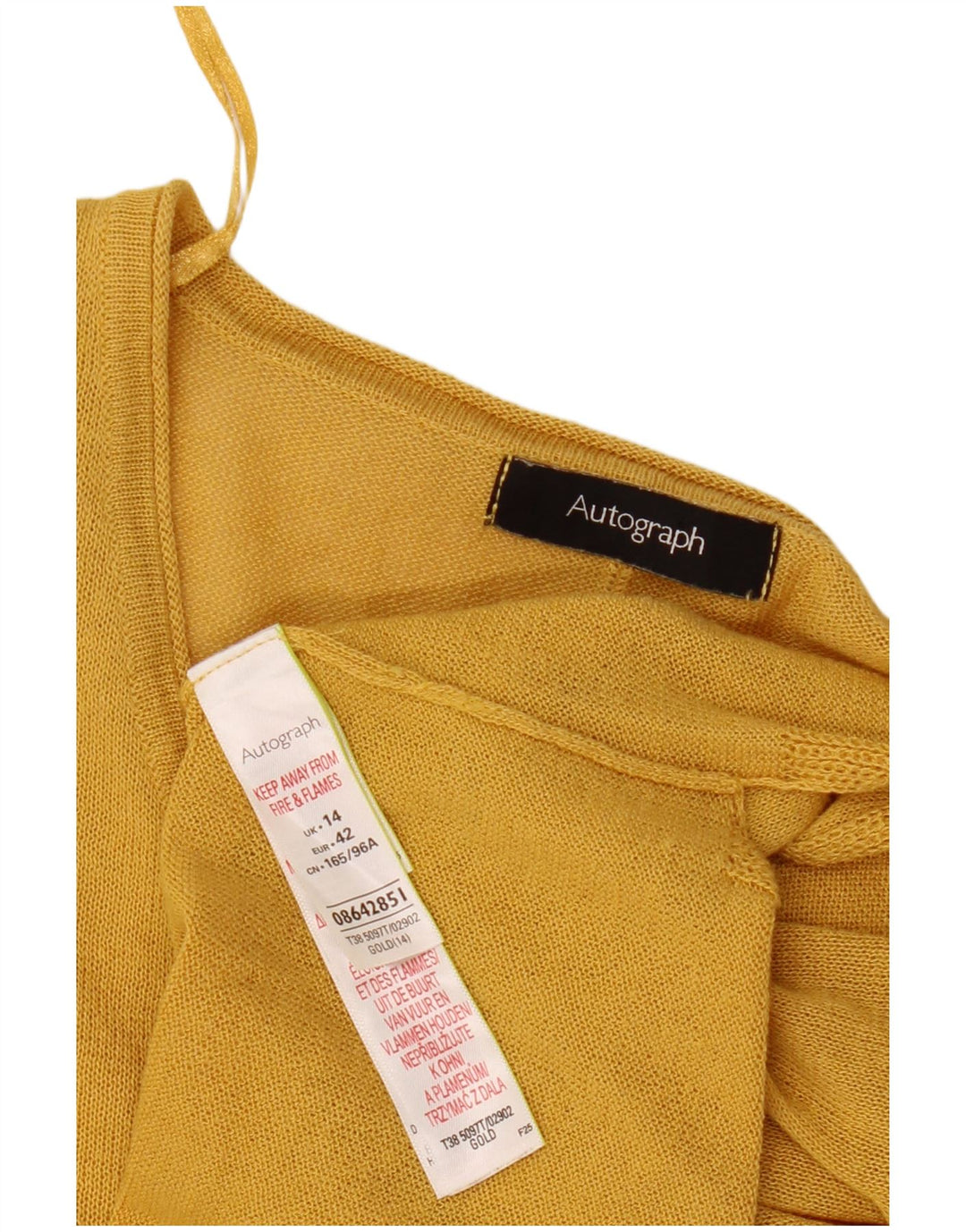 Marks & Spencer ženska majica s autogramom, UK 14 Large Gold