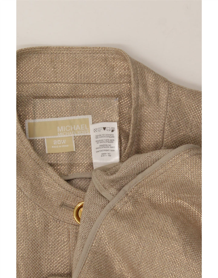 MICHAEL KORS Womens 5 Button Blazer Jacket US 20 3XL Gold Linen Vintage Michael Kors and Second-Hand Michael Kors from Messina Hembry 