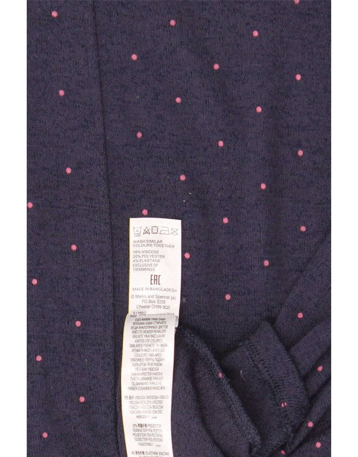 Marks & Spencer ženska majica dugih rukava UK 14 velika tamnoplava točkasta