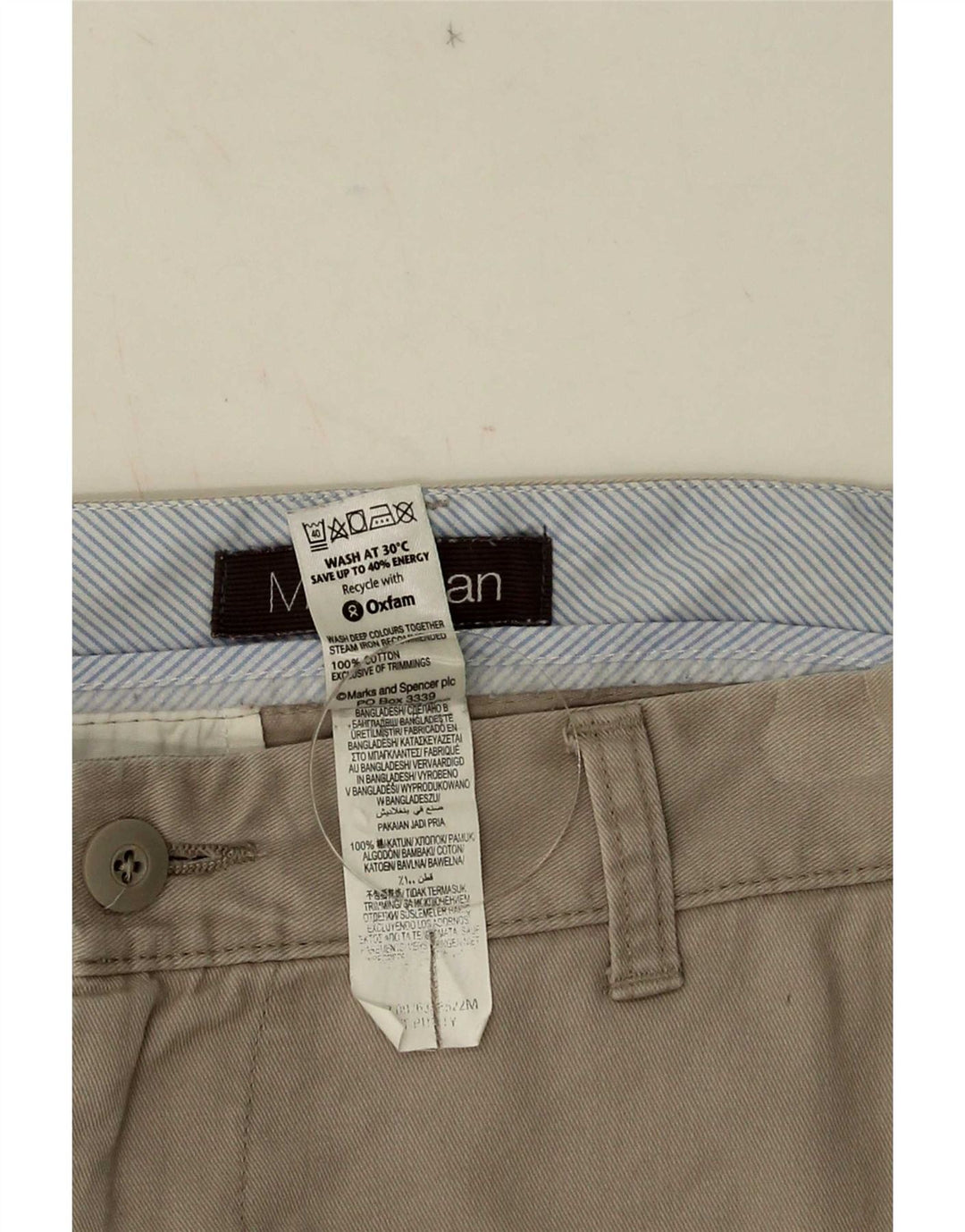 Marks & Spencer muške chino kratke hlače W34 veliki bež pamuk
