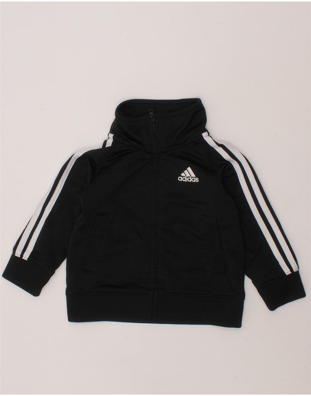 ADIDAS Baby Boys Graphic Tracksuit Top Jacket 9-12 Months Black Polyester Vintage Adidas and Second-Hand Adidas from Messina Hembry 