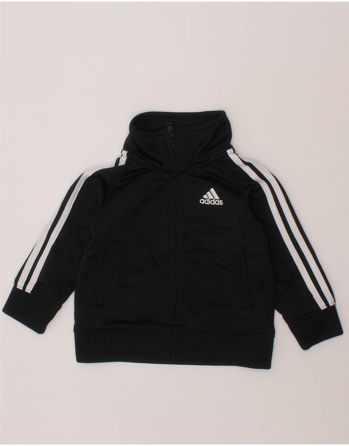 ADIDAS Baby Boys Graphic Tracksuit Top Jacket 9-12 Months Black Polyester Vintage Adidas and Second-Hand Adidas from Messina Hembry 