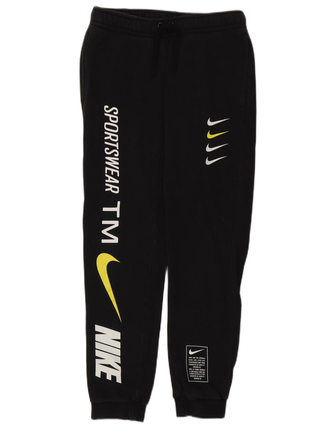 NIKE Ženska trenirka Swoosh Graphic Hlače Joggers UK 6 XS crna