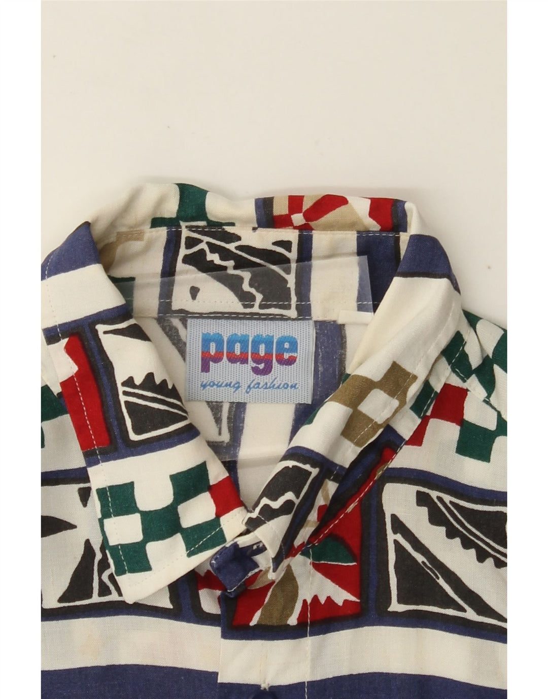 VINTAGE muška košulja kratkih rukava Mala bijela geometrijska