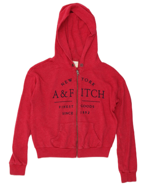 ABERCROMBIE & FITCH Ženska pulover s kapuljačom s patentnim zatvaračem UK 14 Srednje ružičasta