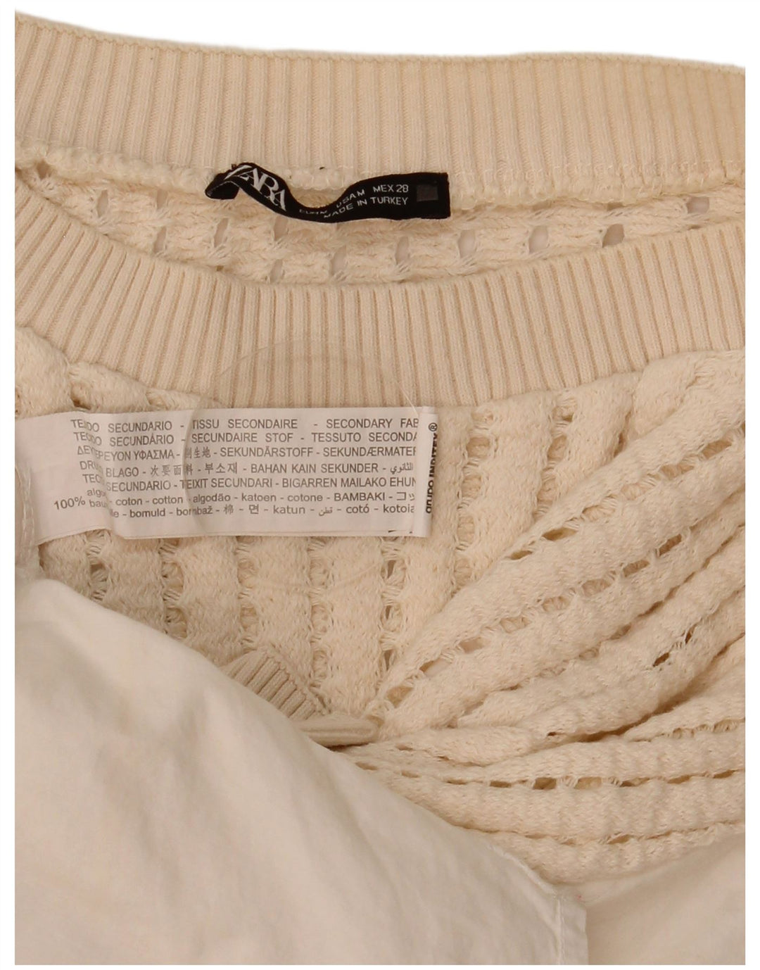 Ženska heklana bluza Zara UK 14 Srednje bijeli pamuk