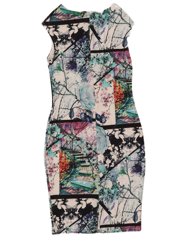Lipsy Womens Graphic Bodycon Dress UK 10 Small  Multicoloured Polyester