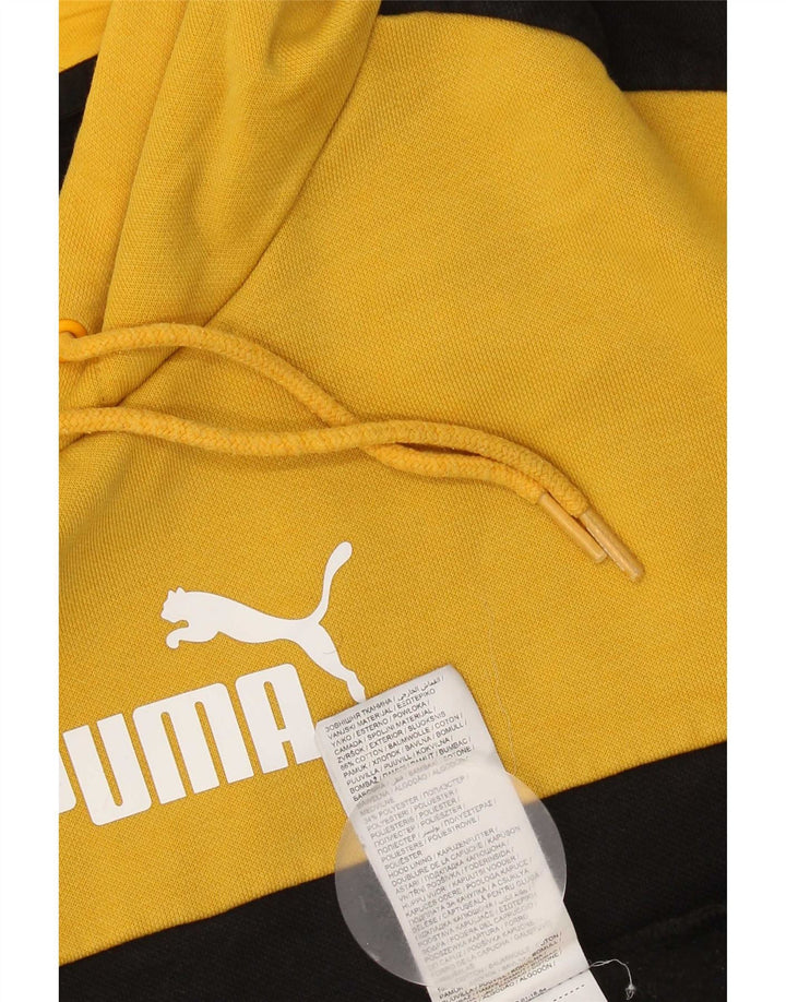 Puma muška majica s kapuljačom srednje žute boje, pamuk
