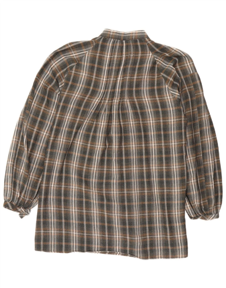 Zara ženska dugačka pulover majica širokog kroja UK 14 srednje siva karirana