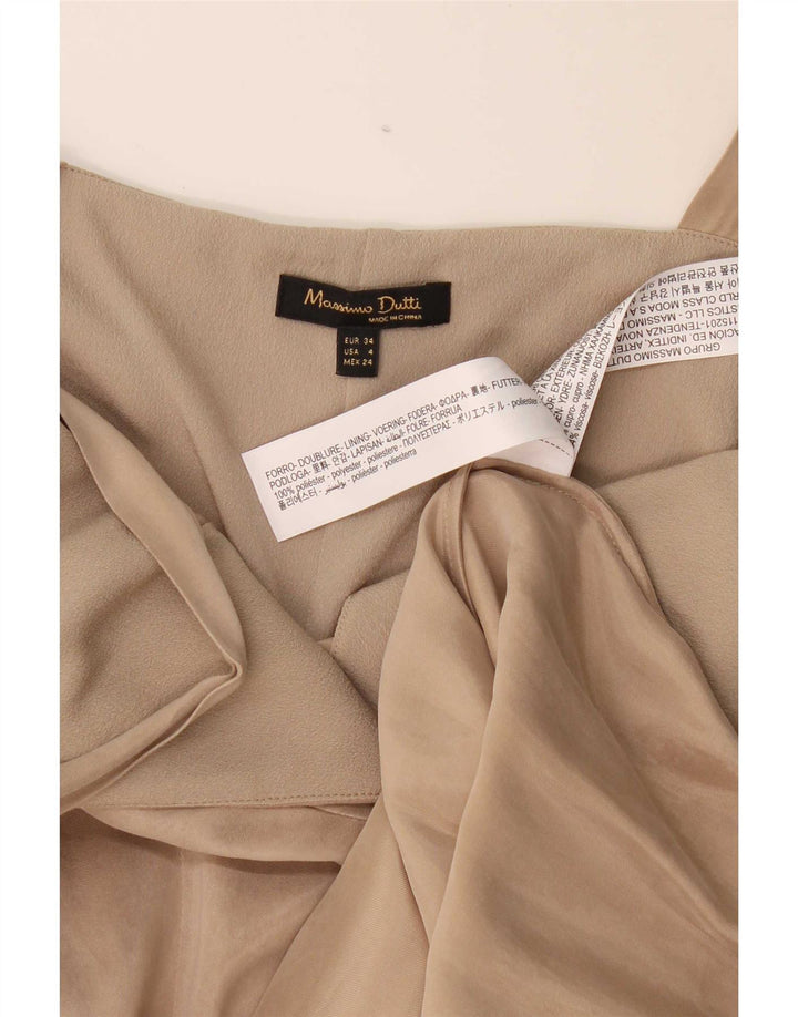 Massimo Dutti ženska maksi haljina bez rukava EU 34 2XS bež poliester