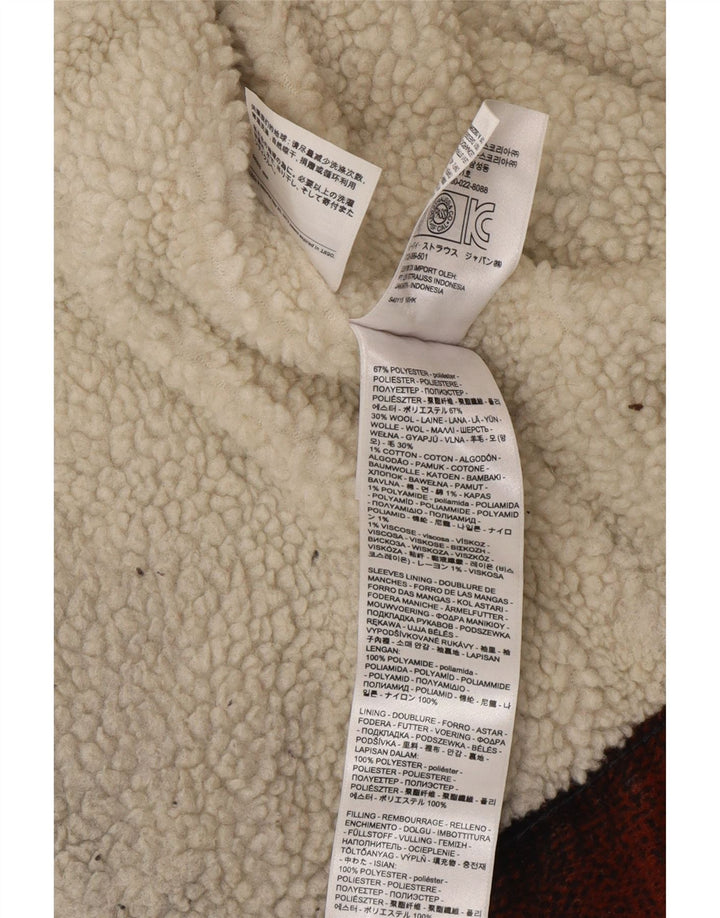 Levi's muška šerpa jakna UK 36 mali smeđi karirani poliester