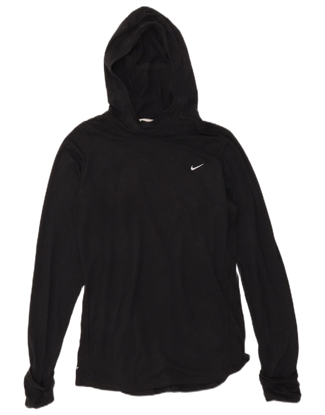 NIKE Ženska Dri Fit majica s kapuljačom dugih rukava UK 14 srednji crni poliester