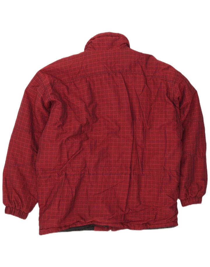 Vintage muška skijaška jakna IT 52 XL bordo karirani poliamid