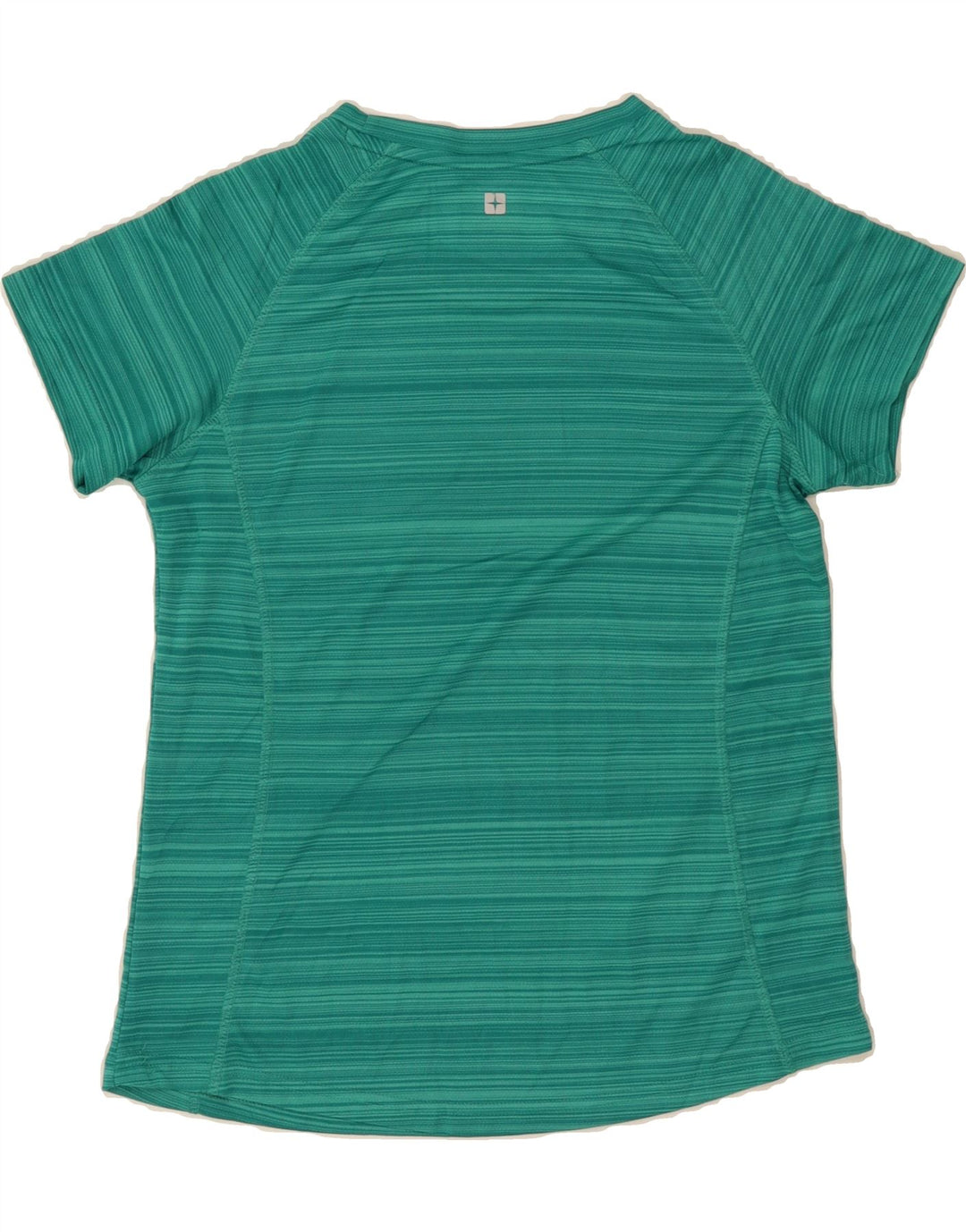 MOUNTAIN WAREHOUSE Womens T-Shirt Top UK 12 Medium  Turquoise Striped Vintage Mountain Warehouse and Second-Hand Mountain Warehouse from Messina Hembry 