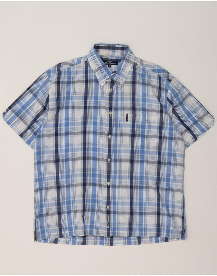 Ben Sherman muška majica kratkih rukava veliki plavi karirani pamuk