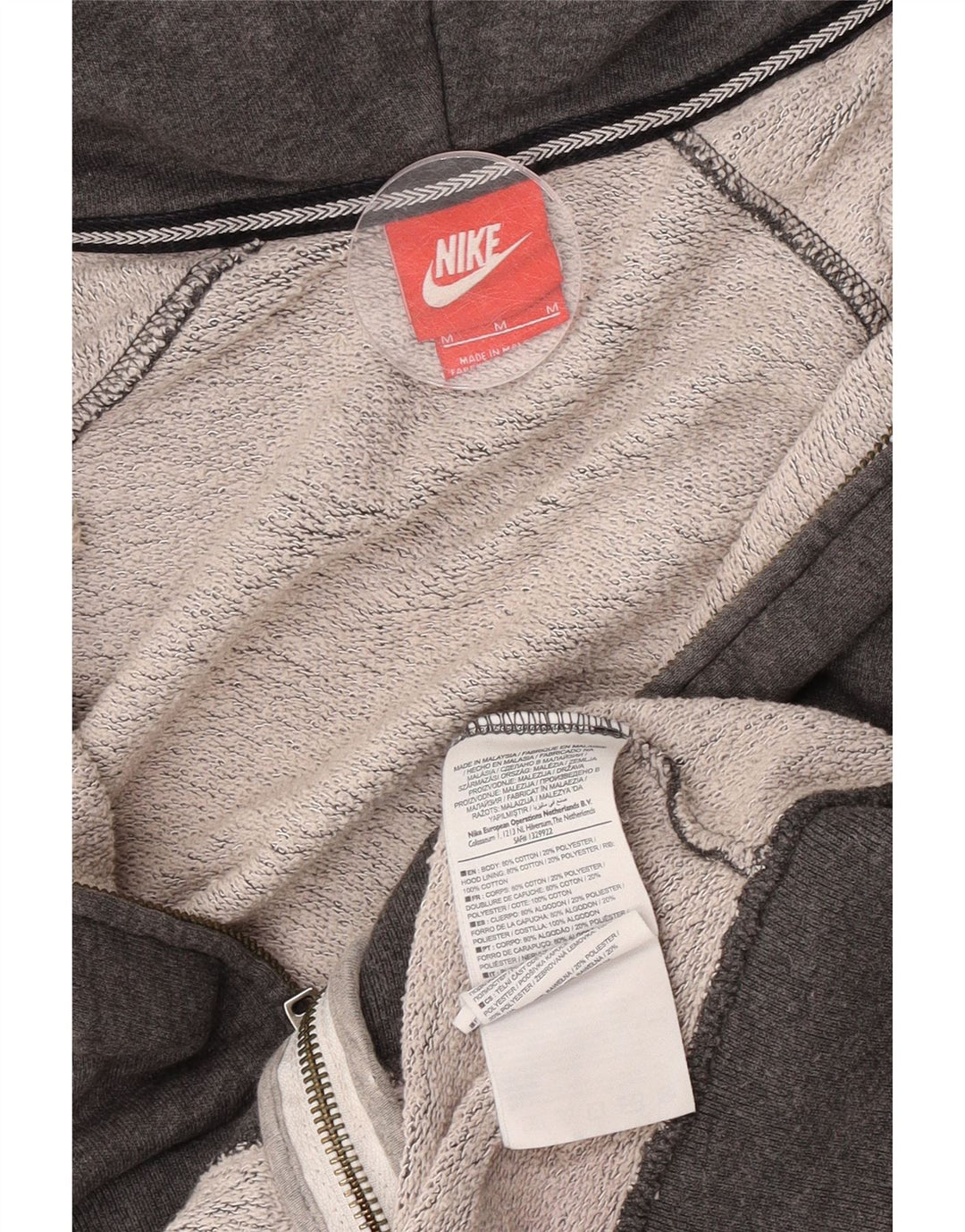 Nike ženski pulover s kapuljačom s patentnim zatvaračem UK 14 srednje sivi pamuk