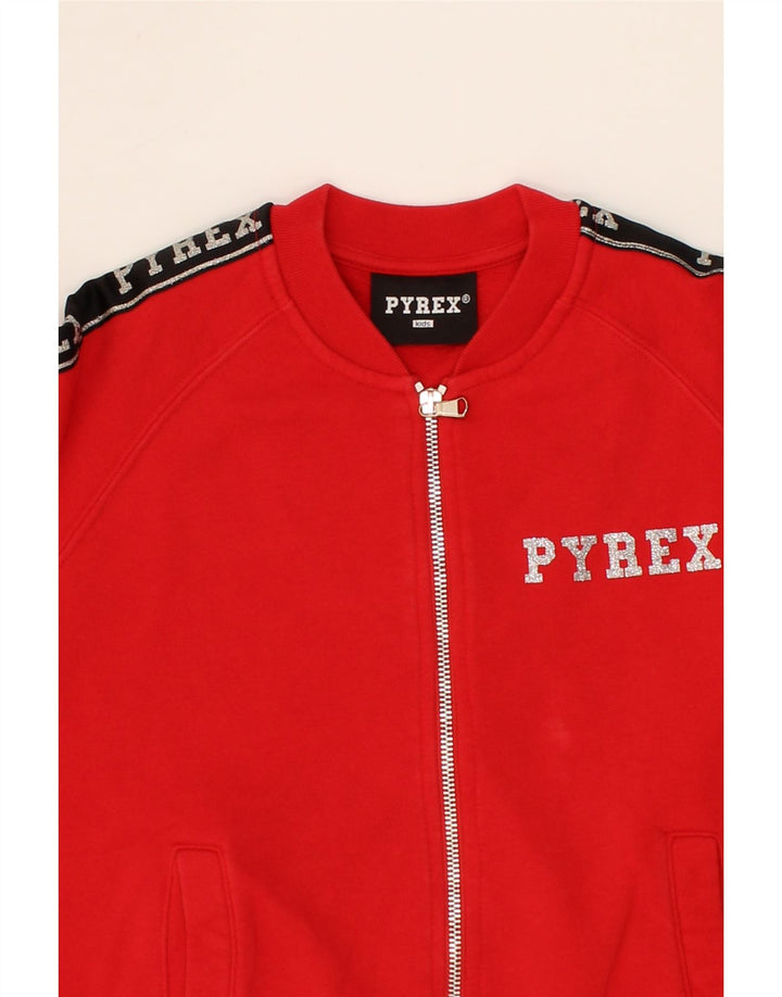 PYREX Girls Graphic Tracksuit Top Jacket 10-11 Years Medium Red Vintage Pyrex and Second-Hand Pyrex from Messina Hembry 