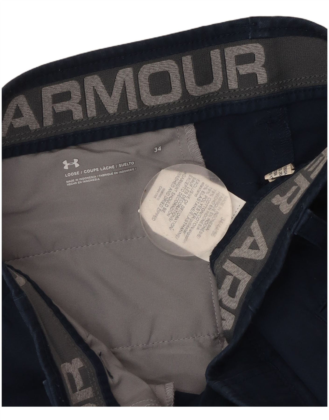 UNDER ARMOUR Muške chino kratke hlače W34 Veliki tamnoplavi pamuk