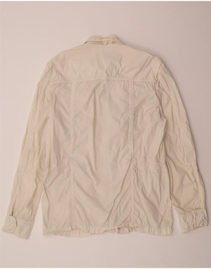 TRUSSARDI Mens Utility Jacket IT 54 2XL Off White Cotton Vintage Trussardi and Second-Hand Trussardi from Messina Hembry 
