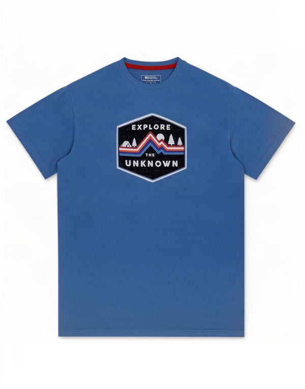 Mountain Warehouse Muška grafička majica kratkih rukava Srednje plavi pamuk